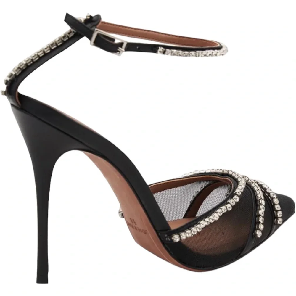 BCBGMAXAZRIA Women’s Navino Sparkle Mesh Pump Heel Black - Picture 3 of 9